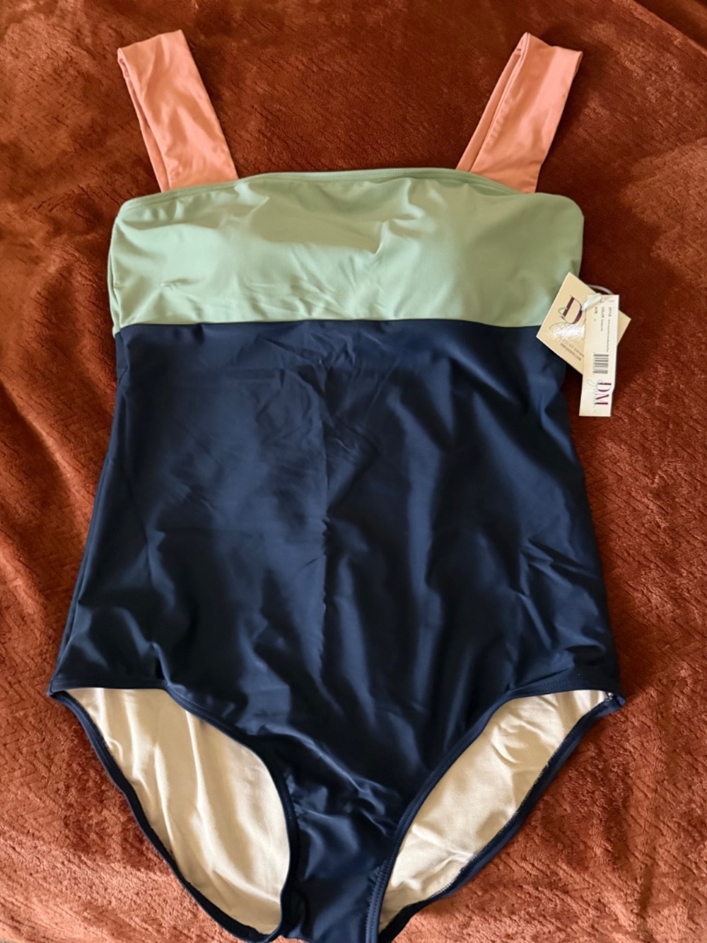 DM Fashion - SQUARE NECK COLOR BLOCK ONE PIECE Swimsuit
